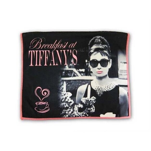 New Audrey Hepburn Pink 24" Kitchen Dish Towel Breakfast at Tiffany's Photo NIP - Picture 1 of 3
